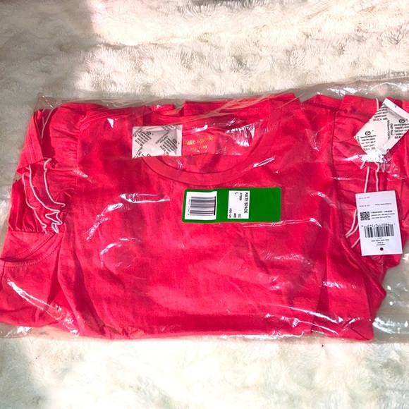 SALE💥🆑 NWT WOW kate spade "Butterfly Shirt" 💥Low, low price! Pink w/white pip - Picture 3 of 15